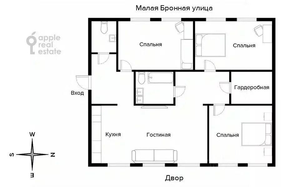 4-к кв. Москва Малая Бронная ул., 10С1 (110.0 м) - Фото 2