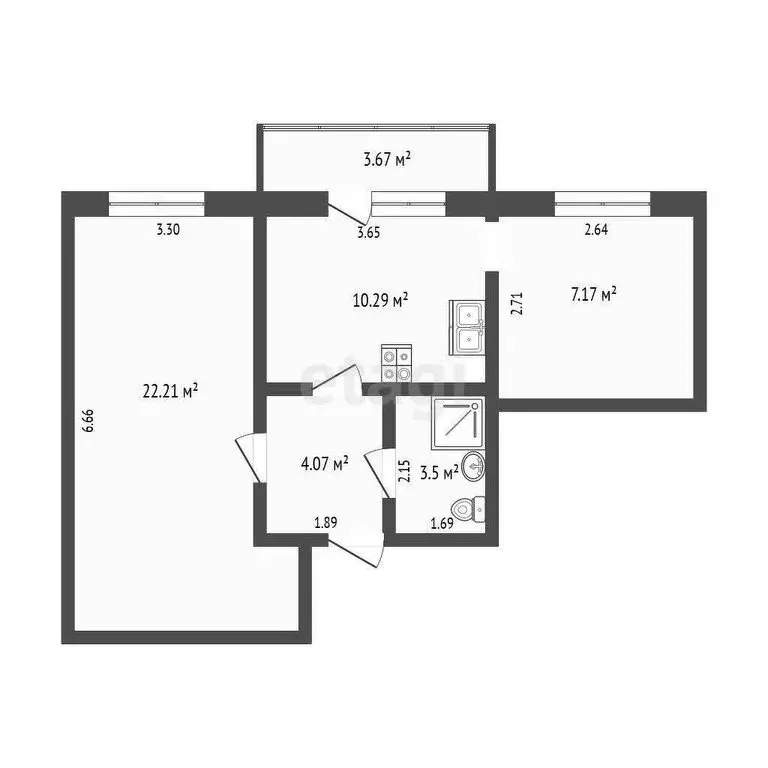 1-комнатная квартира: Таганрог, улица Пархоменко, 58-2/2 (32.8 м) - Фото 1