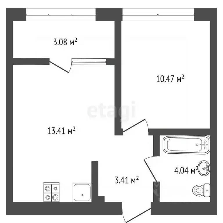 1-к кв. Калужская область, Калуга Тепличная ул., 1 (34.41 м) - Фото 1