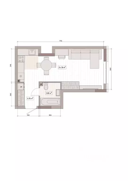 Студия Кемеровская область, Кемерово Уютный Квартал жилой комплекс ... - Фото 1