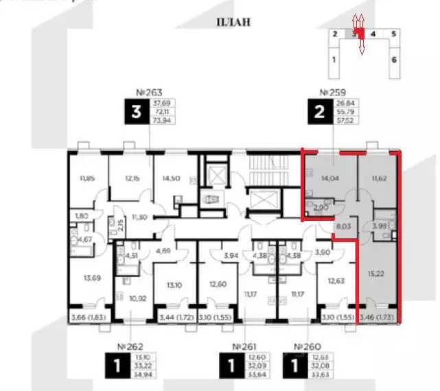2-к кв. Московская область, Пушкино ул. Антона Ветчинова, 3к1 (55.7 м) - Фото 2