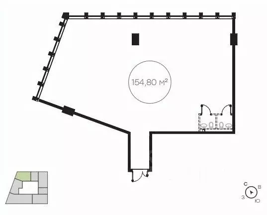 Офис в Москва ул. Обручева, Вл23 (155 м) - Фото 2