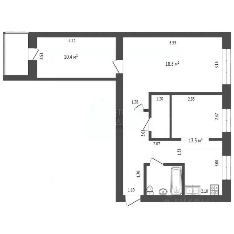 2-к кв. Тюменская область, Тюмень ул. Мельникайте, 66 (58.3 м) - Фото 1