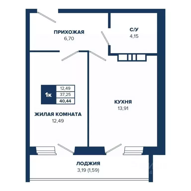 1-к кв. Новосибирская область, Новосибирск Знаменский кв-л,  (40.44 м) - Фото 0