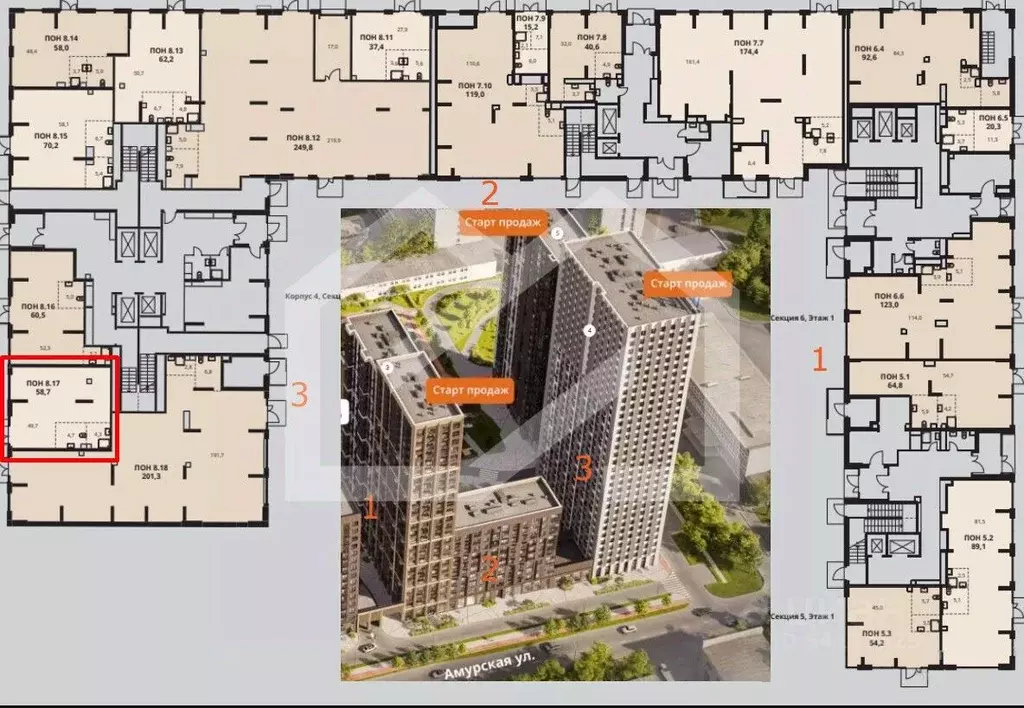 Торговая площадь в Москва 1-й Измайловский жилой комплекс, к4 (59 м) - Фото 2