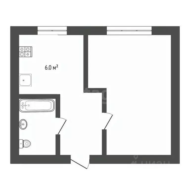 1-к кв. Тюменская область, Тюмень ул. Ватутина, 14 (22.0 м) - Фото 2