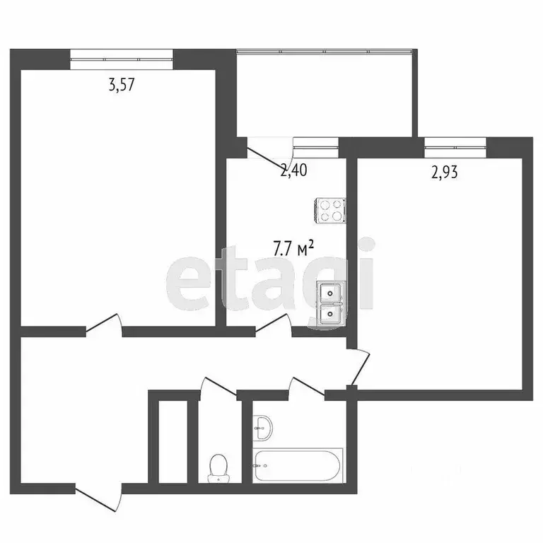 2-к кв. Ямало-Ненецкий АО, Надым ул. Строителей, 5/2 (53.0 м) - Фото 0