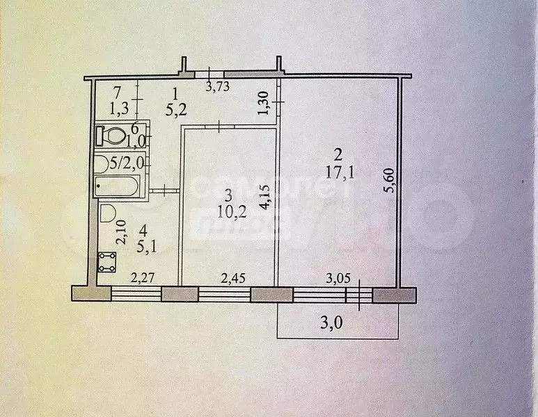 2-к. квартира, 42 м, 2/5 эт. - Фото 0