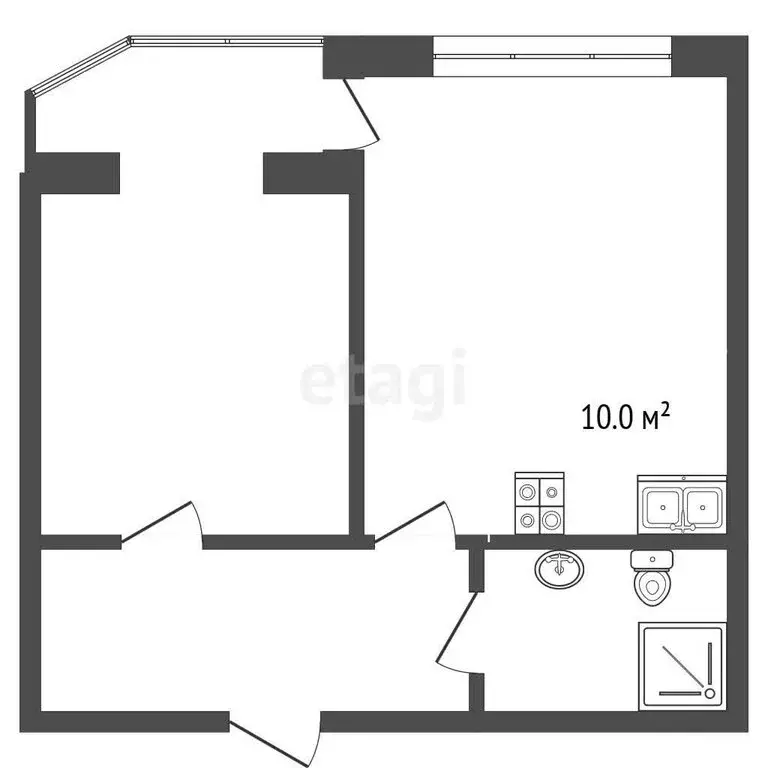 1-комнатная квартира: Севастополь, улица Лётчиков, 10к3 (39.3 м) - Фото 1