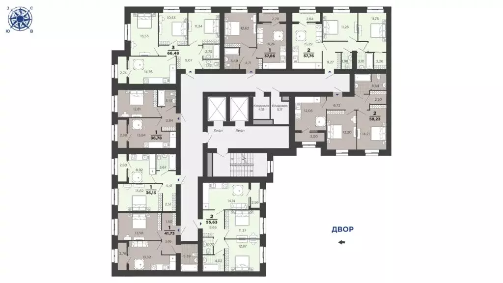 1-комнатная квартира: район Семчино, Семчинская улица, 8 (36.13 м) - Фото 1