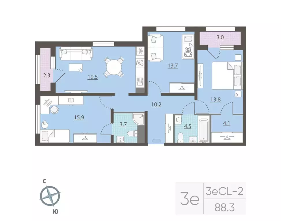 3-комнатная квартира: Екатеринбург, жилой район Центральный, жилой ... - Фото 1