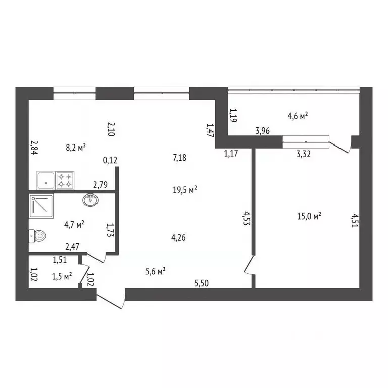 1-к кв. Башкортостан, Уфа ул. Цюрупы, 145/1 (54.5 м) - Фото 2