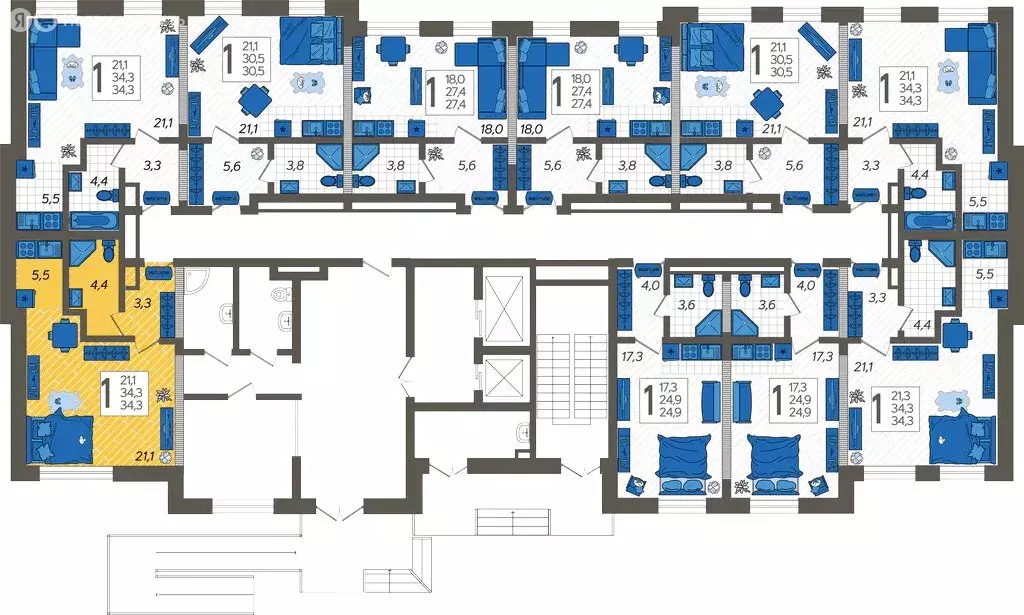 Квартира-студия: Сочи, улица Искры, 88к6 (34.3 м) - Фото 1