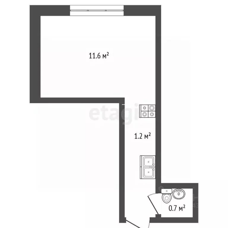 Студия Москва Федеративный просп., 28А (13.5 м) - Фото 2