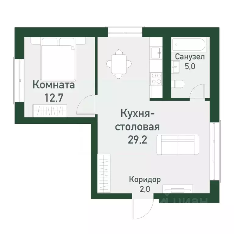 1-к кв. Челябинская область, Челябинский городской округ, пос. ... - Фото 0