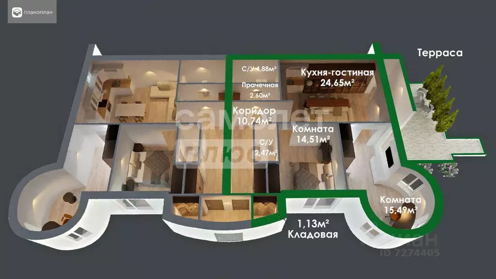 2-к кв. Самарская область, Ставропольский район, Приморский с/пос, ... - Фото 2