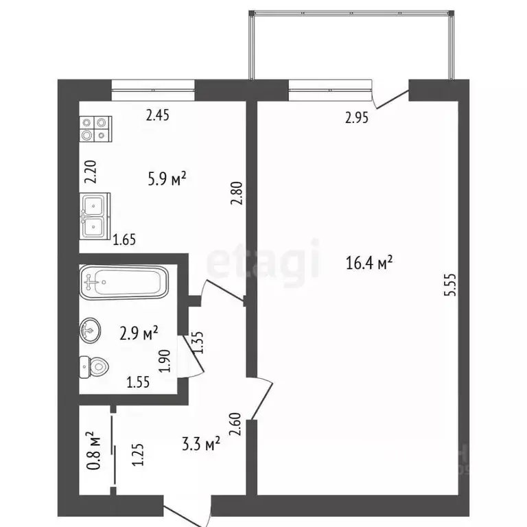 1-к кв. Мордовия, Рузаевка ул. Ленина, 24 (29.3 м) - Фото 1