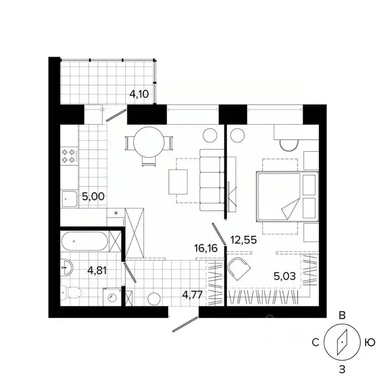 2-к кв. Свердловская область, Березовский ул. Победы, 3А (47.8 м) - Фото 0