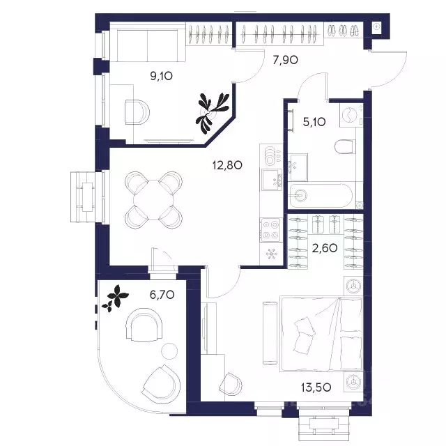 2-к кв. Пензенская область, Пенза Засурье мкр, Лес жилой комплекс ... - Фото 1