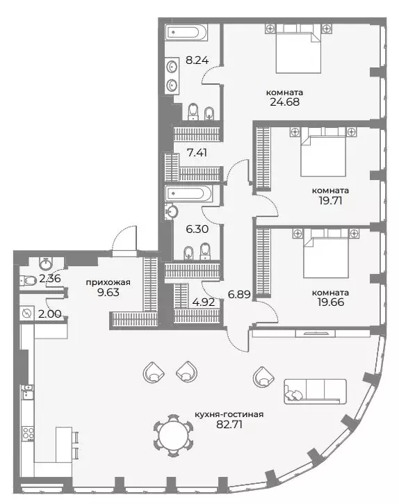 3-комнатная квартира: Москва, Дружинниковская улица, 15А (198.9 м) - Фото 1