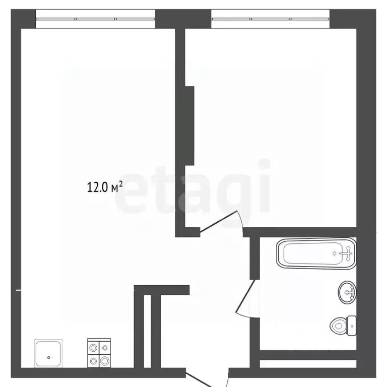 1-к кв. Тюменская область, Тюмень Харьковская ул., 74 (42.0 м) - Фото 2
