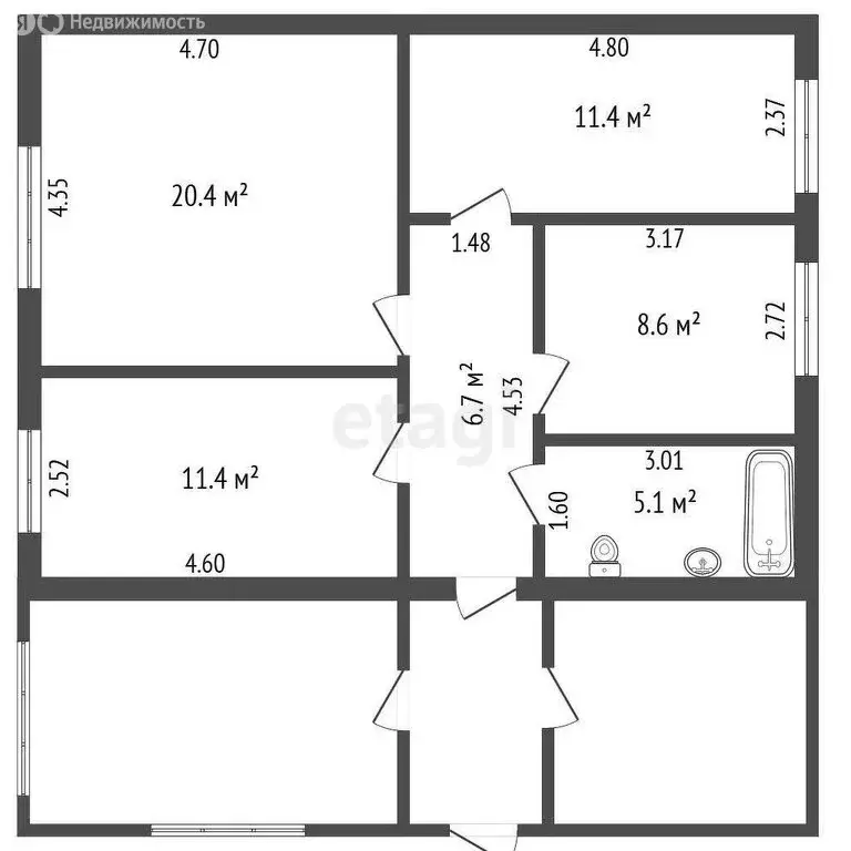 Дом в село Онохино, Молодёжная улица (64.1 м) - Фото 1