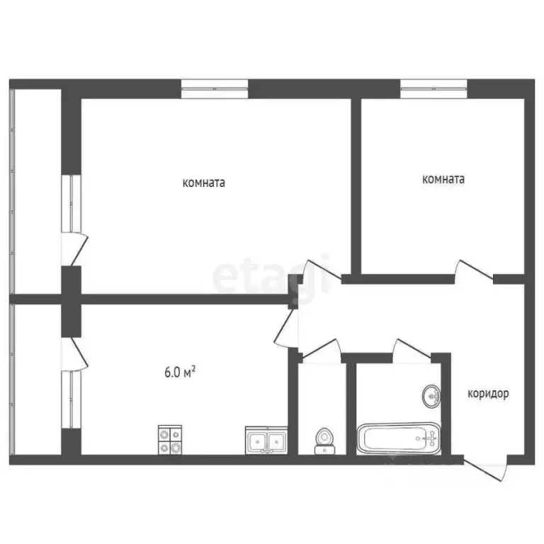 2-к кв. Вологодская область, Вологда Московское ш., 10 (47.3 м) - Фото 2