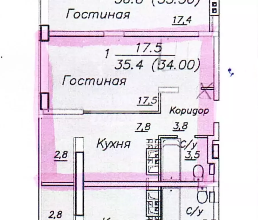 1-к кв. Ивановская область, Иваново ул. Карла Маркса, 8 (32.8 м) - Фото 2
