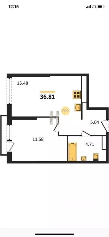 1-к кв. Свердловская область, Екатеринбург тракт Сибирский, 24А (36.68 ... - Фото 1