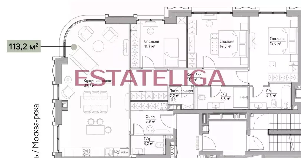 4-к кв. Москва Дубининская ул., 59Б (113.2 м) - Фото 2