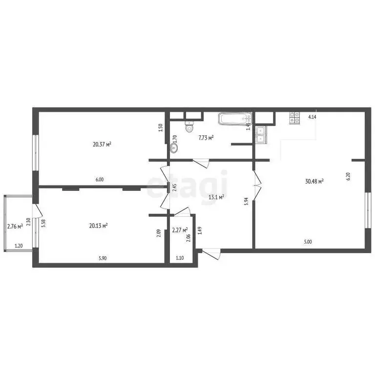 2-комнатная квартира: Симферополь, улица Фрунзе, 41А (97 м) - Фото 0