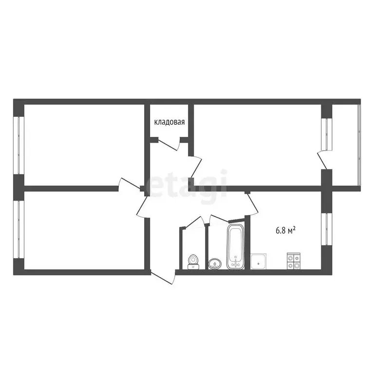 3-комнатная квартира: Муром, улица Энгельса, 3 (61.9 м) - Фото 0