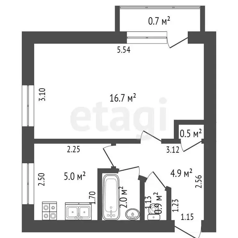 1-комнатная квартира: Саранск, улица Попова, 56 (31 м) - Фото 1