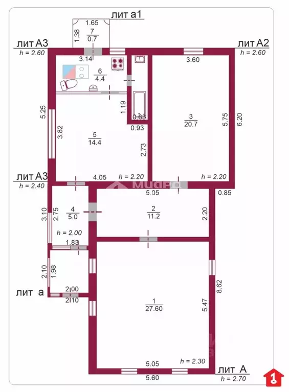 Дом в Омская область, Омск Черноморская ул., 29 (83 м) - Фото 2