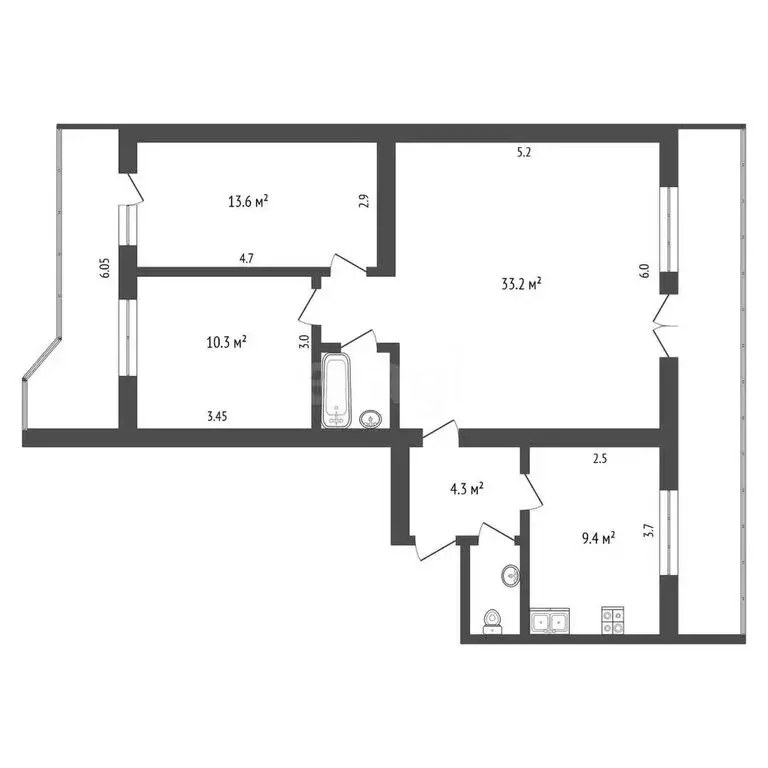 3-комнатная квартира: Нальчик, проспект Ленина, 17 (80.5 м) - Фото 1