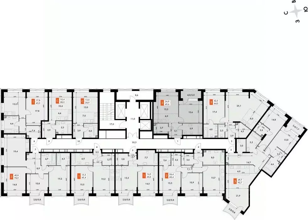 2-к кв. Нижегородская область, Нижний Новгород Черниговская ул. (49.6 ... - Фото 1