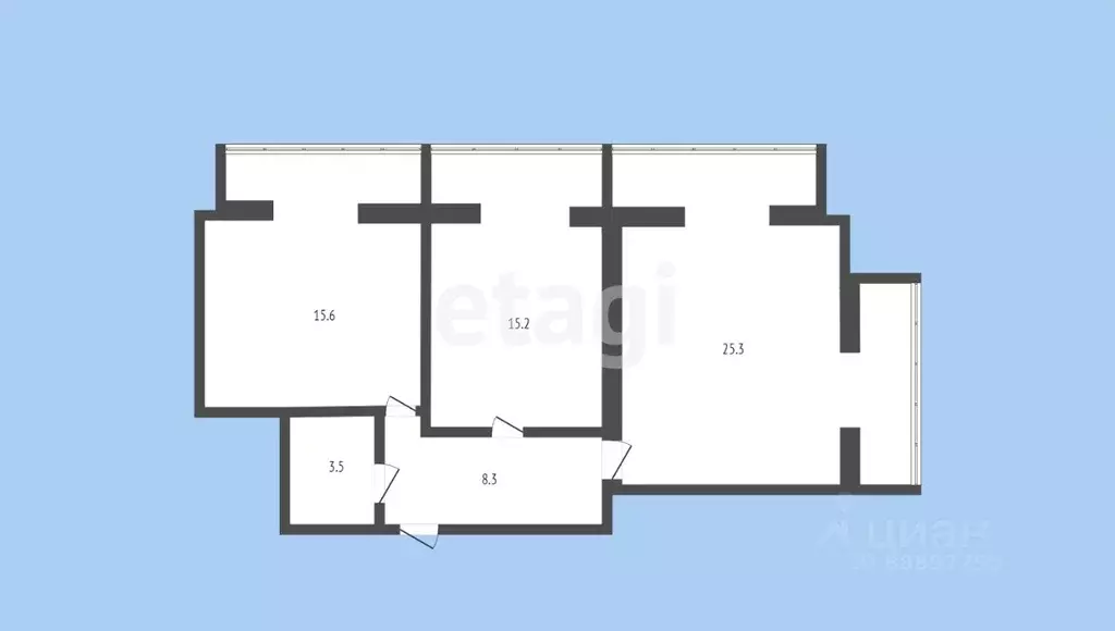 2-к кв. Карачаево-Черкесия, Черкесск ул. Космонавтов, 41В (86.0 м) - Фото 1