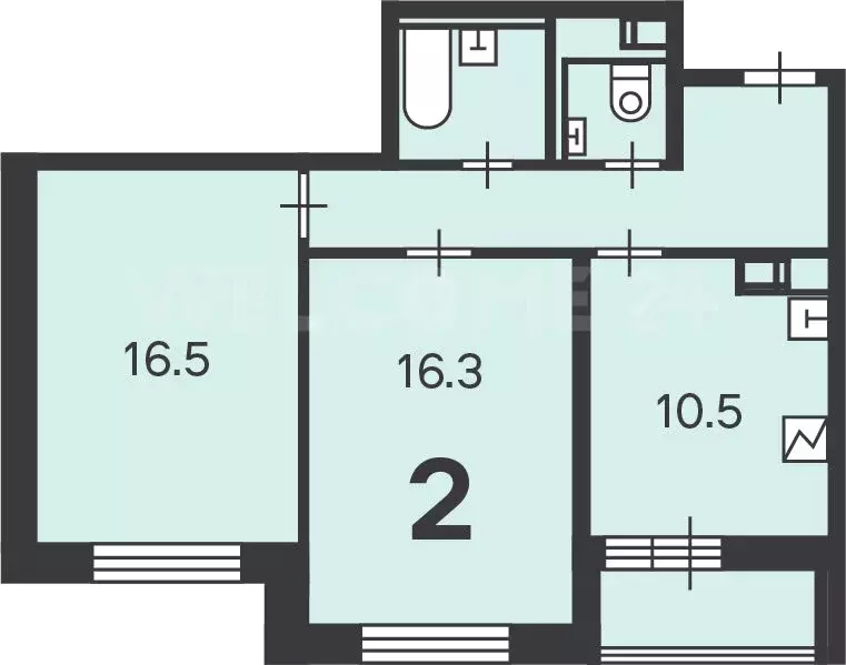 2-комнатная квартира: Москва, улица Дмитрия Ульянова, 47 (57 м) - Фото 1