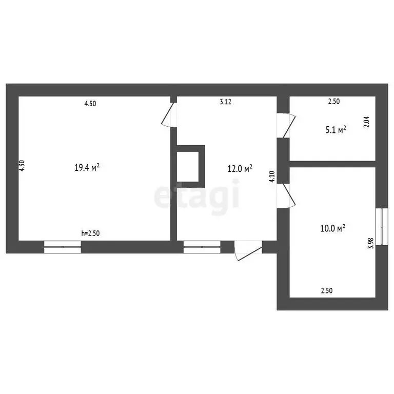Дом в Прокопьевск, улица Богдана Хмельницкого (46.5 м) - Фото 1