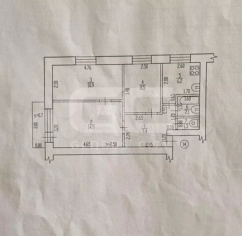 3-к. квартира, 52 м, 5/5 эт. - Фото 0