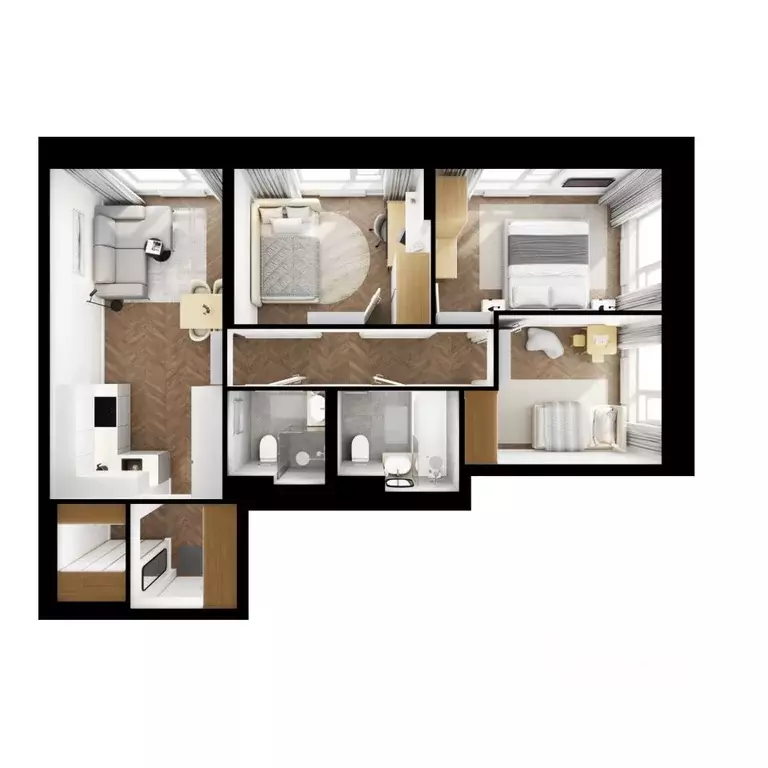 3-к кв. Бурятия, Улан-Удэ ул. Шмидта, 37А (63.85 м) - Фото 2