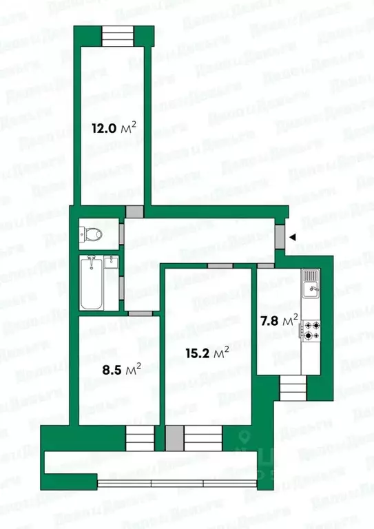 3-к кв. Кировская область, Киров ул. Чернышевского, 45 (59.2 м) - Фото 2