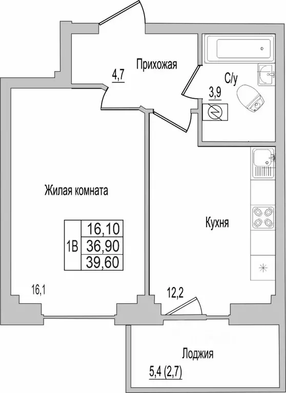 1-к кв. Псковская область, Псковский район, Завеличенская волость, д. ... - Фото 1