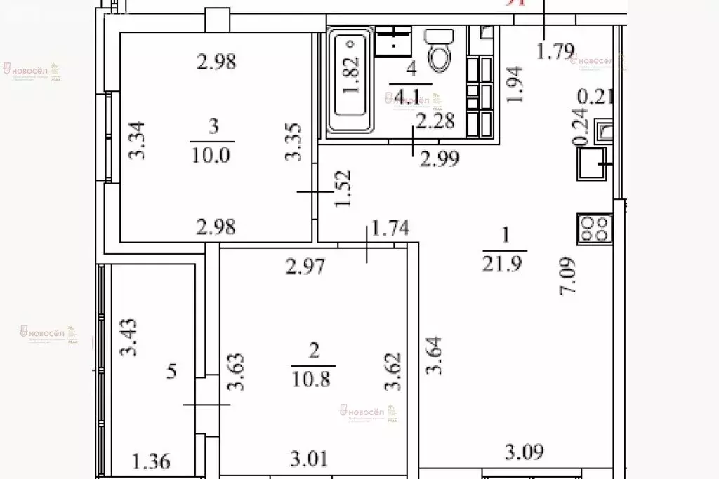 2-комнатная квартира: Екатеринбург, улица Новостроя, 7 (48 м) - Фото 0