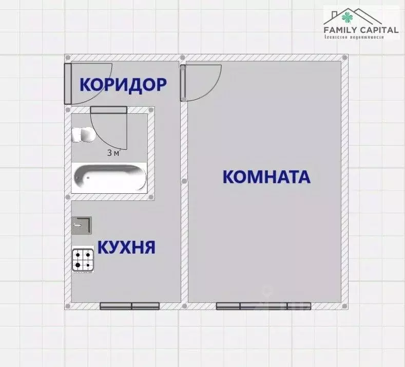 1-к кв. Самарская область, Новокуйбышевск ул. Дзержинского, 9 (31.4 м) - Фото 1