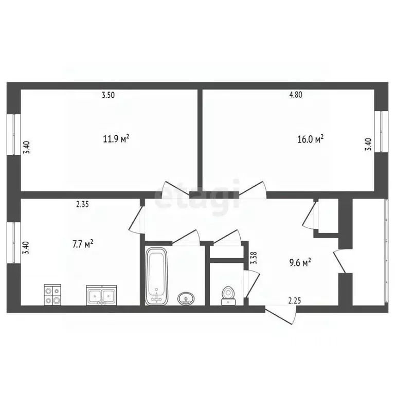 2-к кв. Архангельская область, Новодвинск ул. Советов, 8к1 (52.5 м) - Фото 2