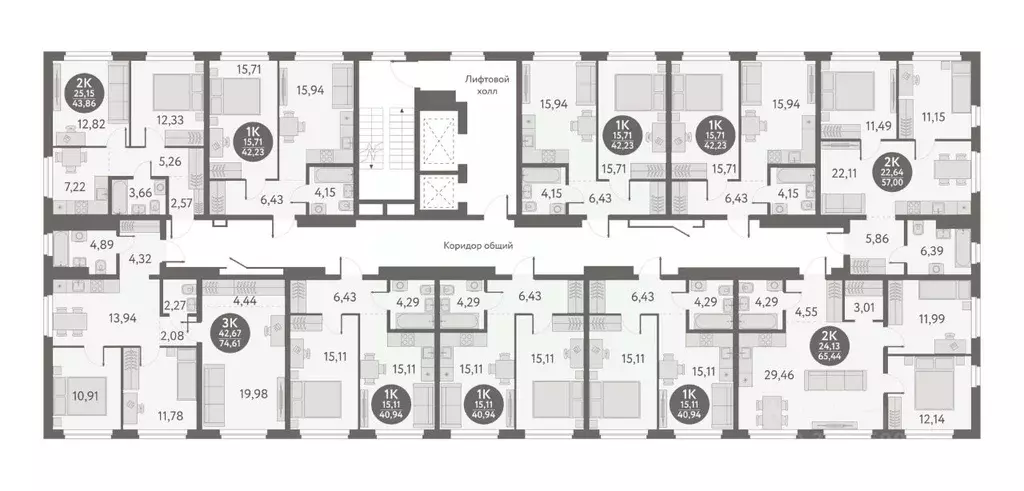 1-к кв. Новосибирская область, Новосибирск ул. Титова, 253/9 (42.23 м) - Фото 1
