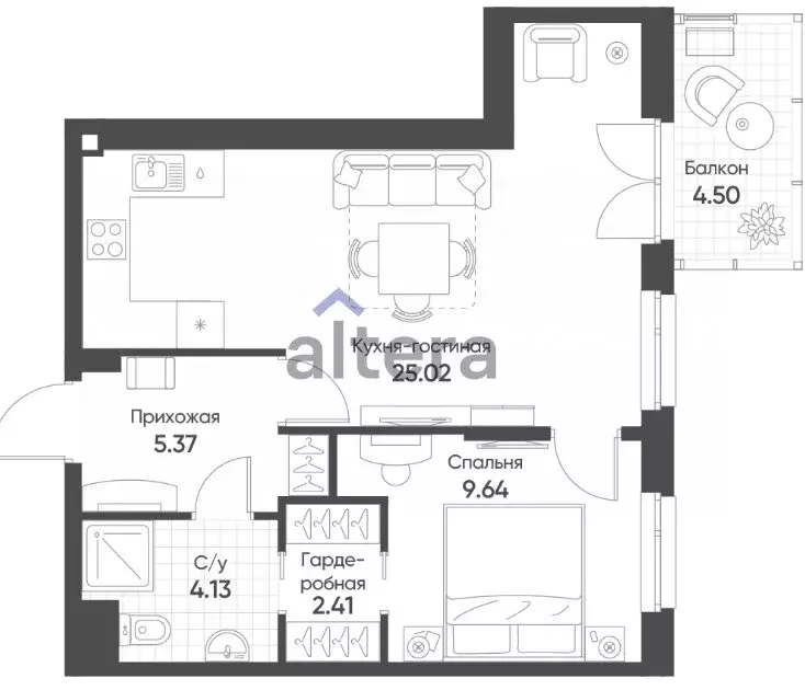 2-комнатная квартира: Казань, улица Гаврилова, 5Бк1 (48 м) - Фото 0