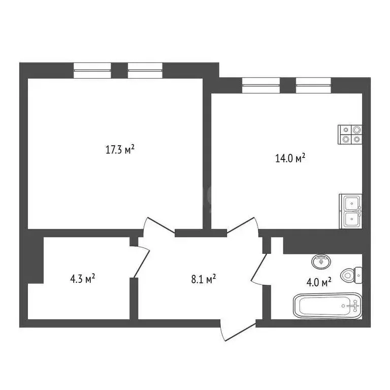 1-комнатная квартира: Тюмень, улица Газовиков, 35 (44.5 м) - Фото 2