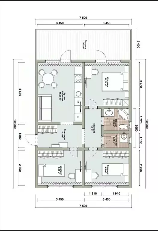 Дом в Омская область, Омский район, с. Усть-Заостровка ул. Светлая (80 ... - Фото 1